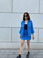 AZURE BLUE JACKET & SKIRT SET view 3