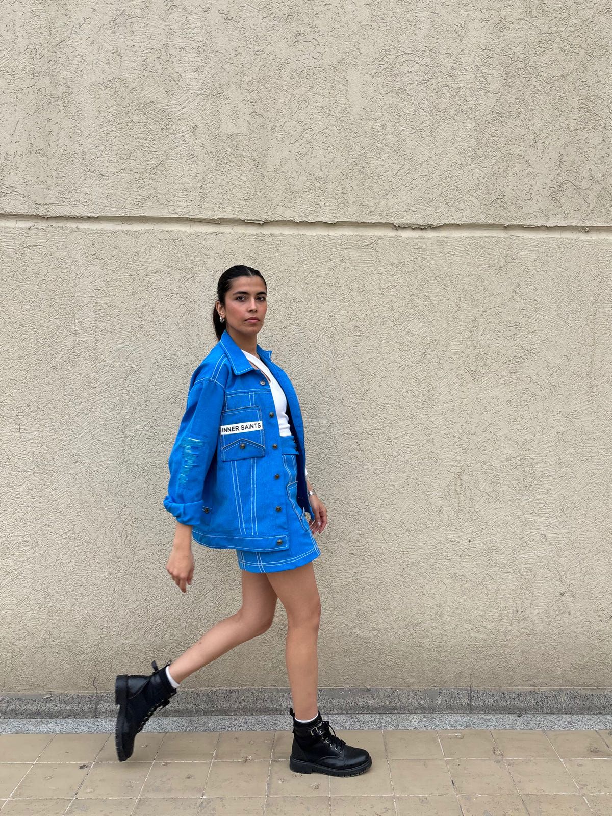 AZURE BLUE JACKET & SKIRT SET - image 4