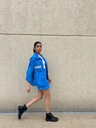 AZURE BLUE JACKET & SKIRT SET view 4