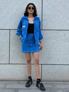 AZURE BLUE JACKET & SKIRT SET view 5