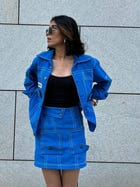 AZURE BLUE JACKET & SKIRT SET view 7