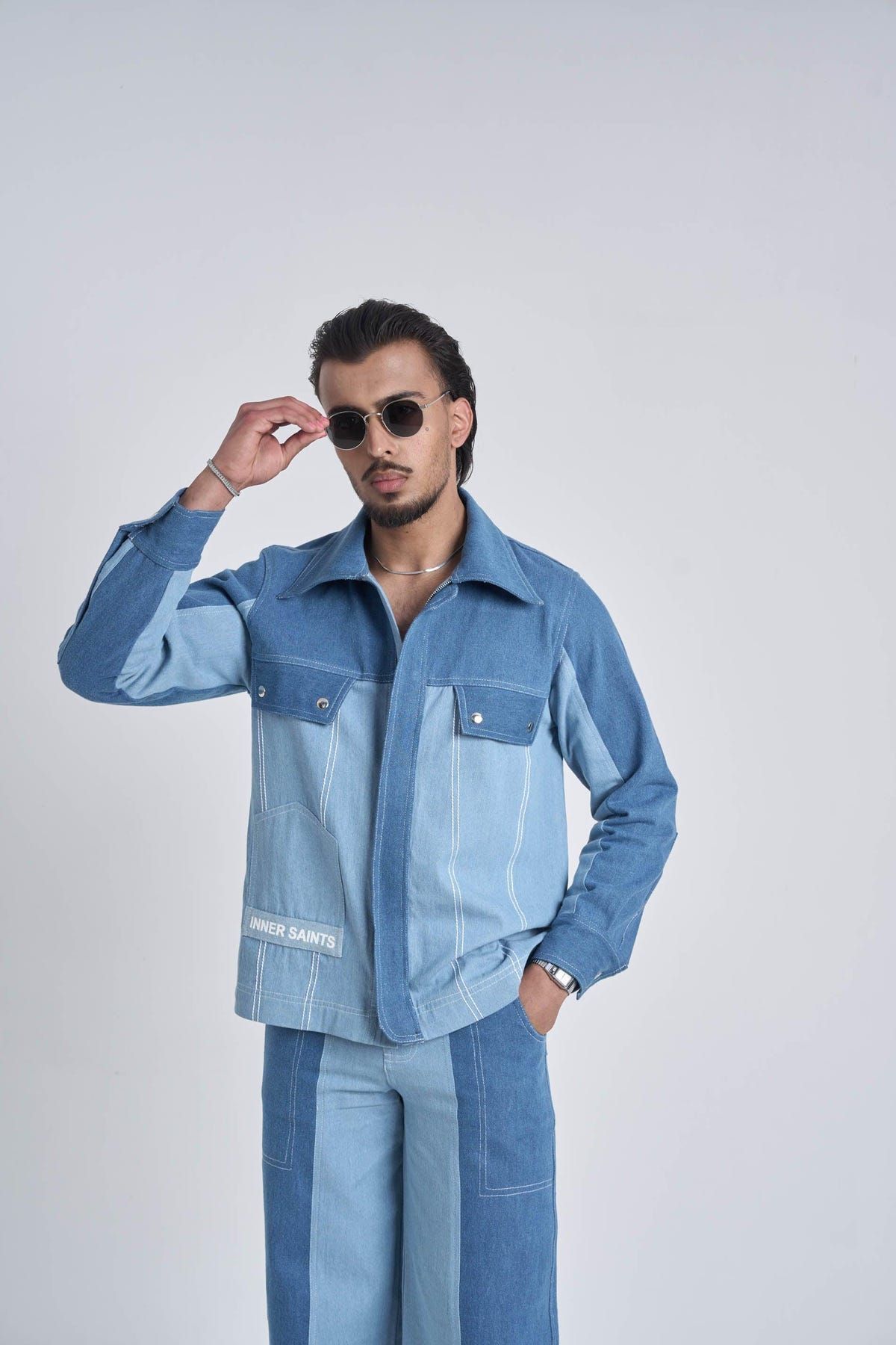 Men Twin Tone Denim Set - image 4