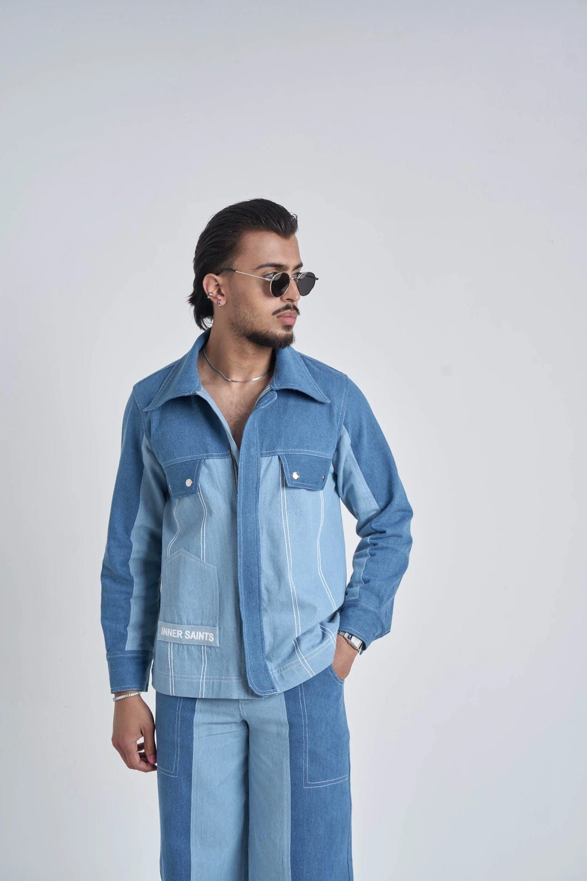 Men Twin Tone Denim Set - image 7
