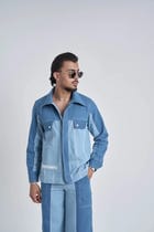 Men Twin Tone Denim Set view 7