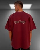 God's Thrown Maroon Oversized Tshirt view 3