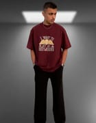 God's Thrown Maroon Oversized Tshirt view 6