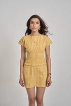 YELLOW STRETCH TOP & SKIRT view 13