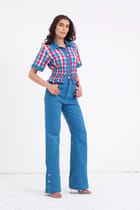 Retro Checkered Top & Denim Set view 8