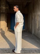 White Classic Kurta Co-ord view 3