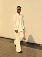 White Classic Kurta Co-ord view 7