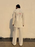 White Classic Kurta Co-ord view 9