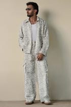 Snakeskin Print Shirt & Cargo Pants Set view 1