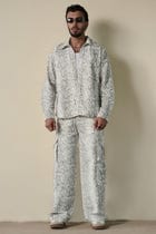 Snakeskin Print Shirt & Cargo Pants Set view 7