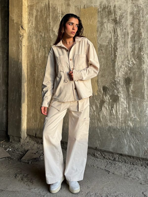 Inner Saints — Ecru Women Full Sleeves Co-ord Set