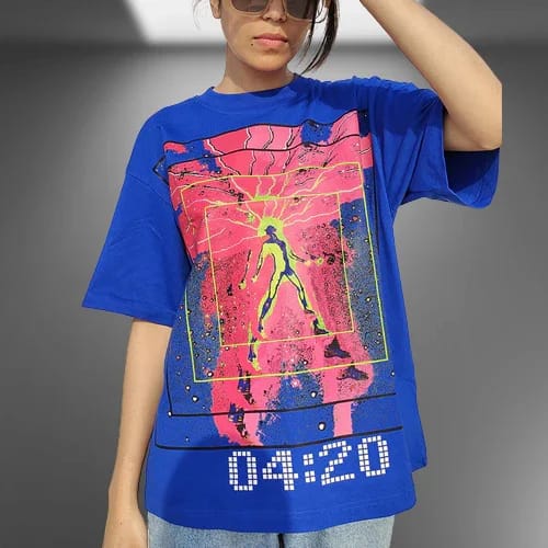 In My Dreams 04:20 Oversized Blue T-shirt