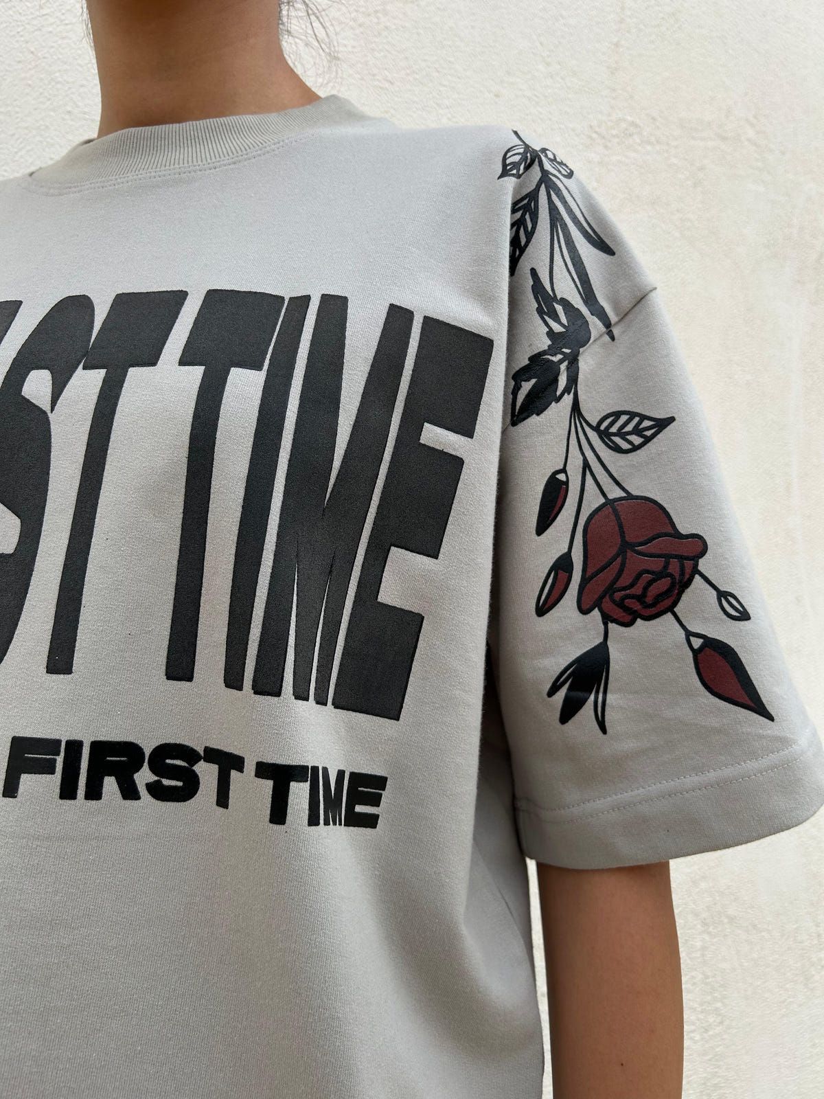 One Last Time Smoke Grey Oversized T-Shirt - image 11