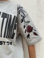 One Last Time Smoke Grey Oversized T-Shirt view 2