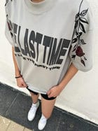 One Last Time Smoke Grey Oversized T-Shirt view 4