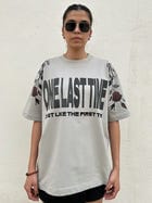 One Last Time Smoke Grey Oversized T-Shirt view 8