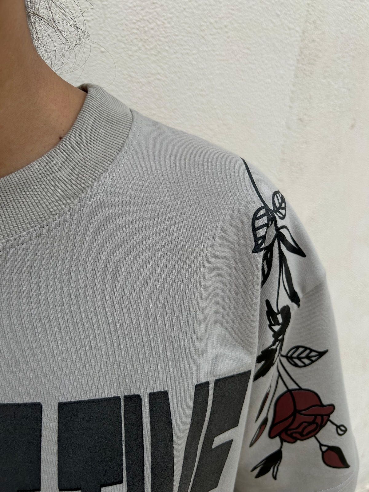 One Last Time Smoke Grey Oversized T-Shirt - image 10