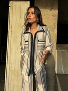 Oxford Blue Stripe Women Co-ord Set view 6