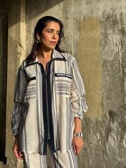 Oxford Blue Stripe Women Co-ord Set view 8