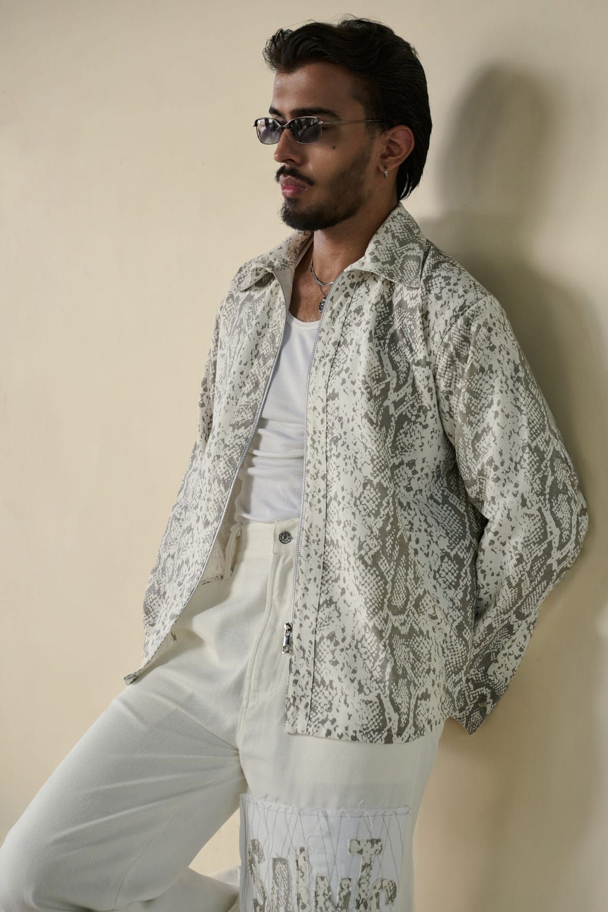 Snakeskin Print Shirt & Pants Set - image 1