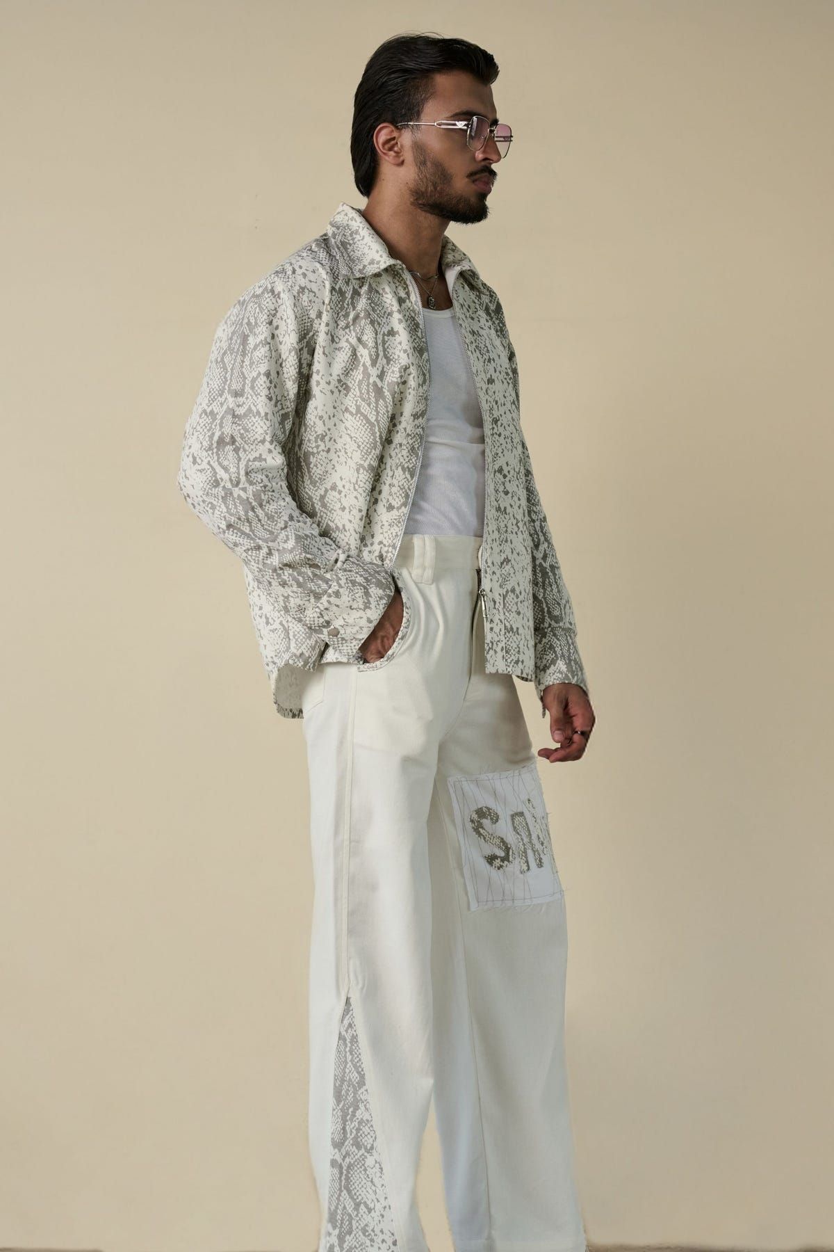 Snakeskin Print Shirt & Pants Set - image 4