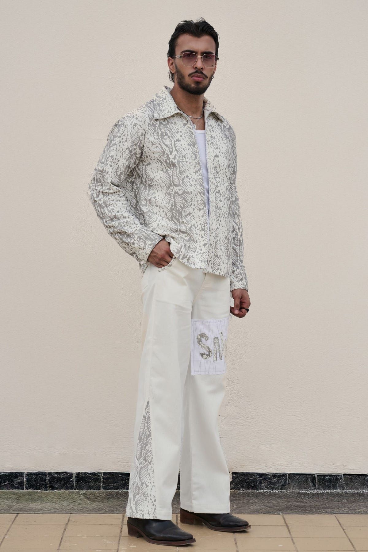 Snakeskin Print Shirt & Pants Set - image 8