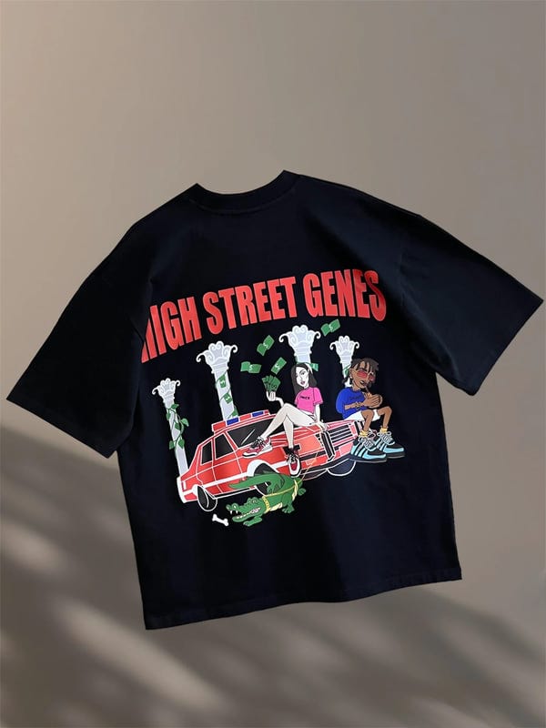 Inner Saints — High Street Genes Black Oversized T-shirt