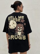 Sell Me The Drugs Black Oversized T-Shirt view 9