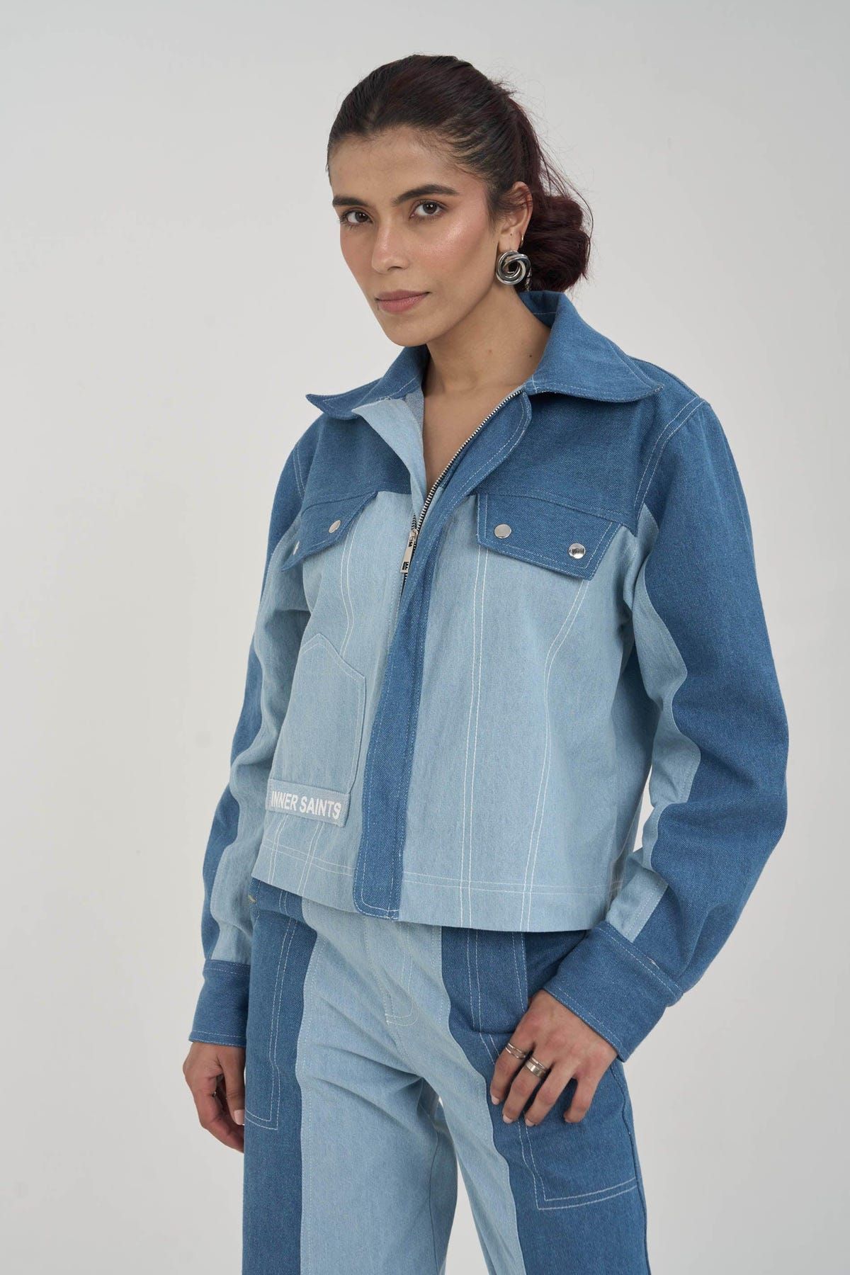 Twin Tone Women Denim Set - image 4