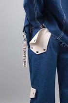 Unisex straight fit Leather cargo jeans view 4
