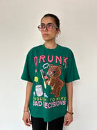 Drunk Enough Green Oversized T-shirt view 1
