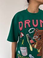 Drunk Enough Green Oversized T-shirt view 2