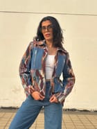 Ikkat Denim Co-ord Set view 1