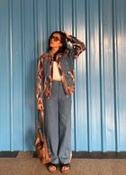 Ikkat Denim Co-ord Set view 3