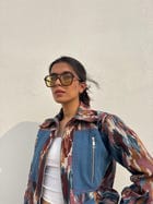 Ikkat Denim Co-ord Set view 7