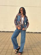 Ikkat Denim Co-ord Set view 8
