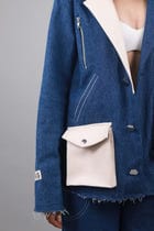 Unisex Denim Leather Blazer view 1