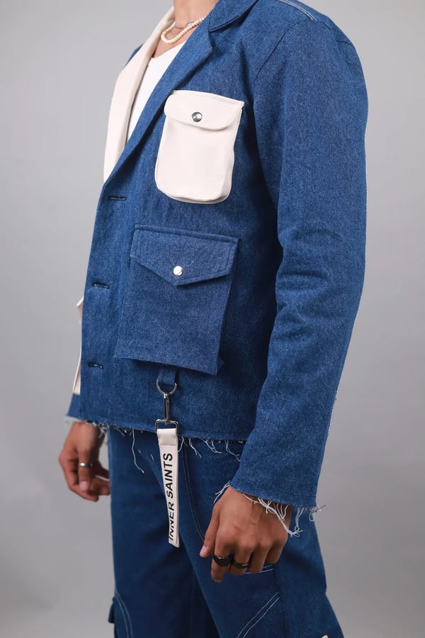 Inner Saints — Unisex Denim Leather Blazer