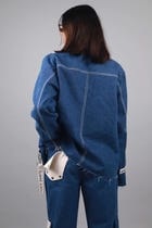 Unisex Denim Leather Blazer view 5