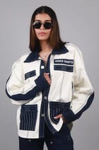 Unisex Denim White Blue Shirt view 1