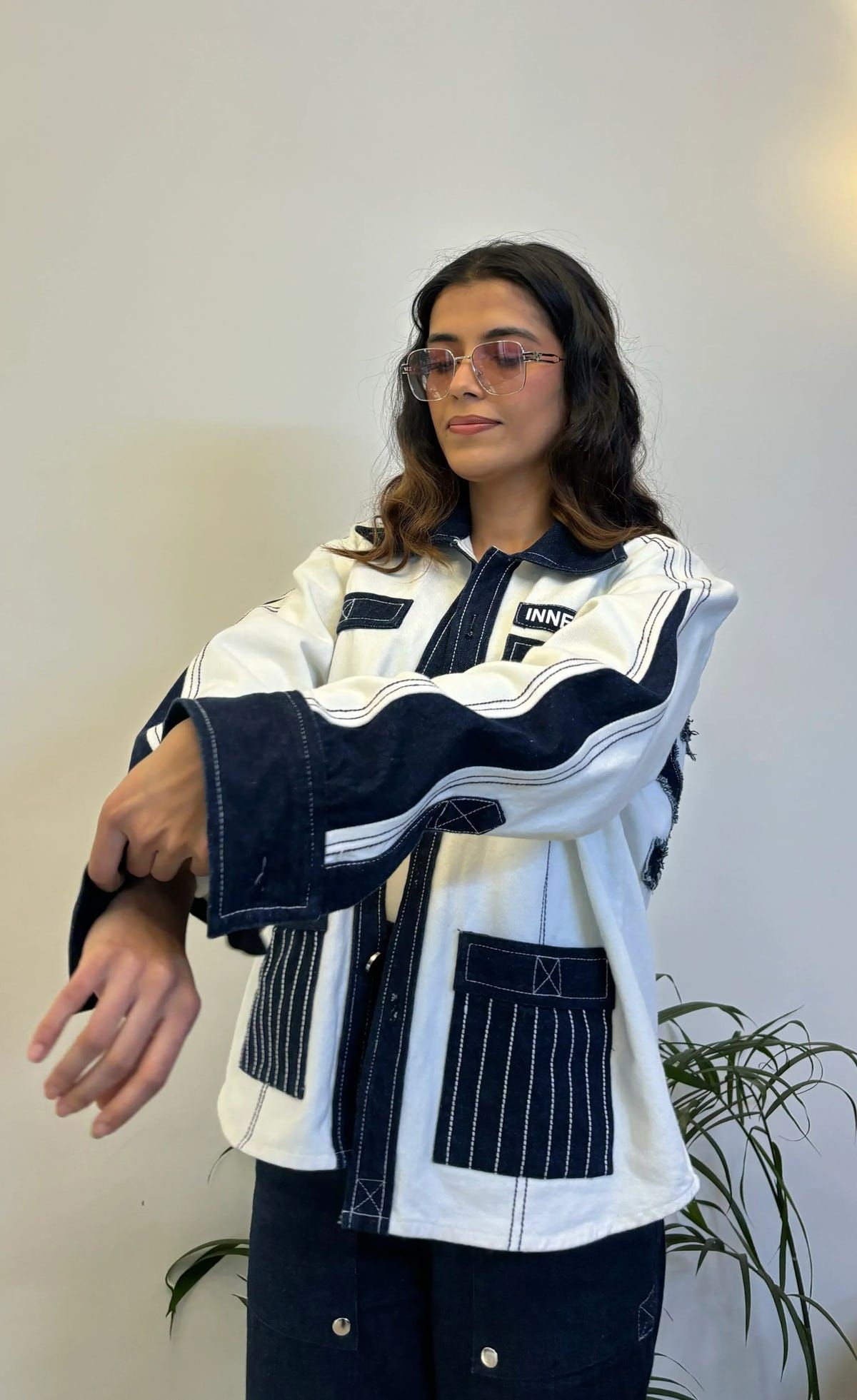Unisex Denim White Blue Shirt - image 11