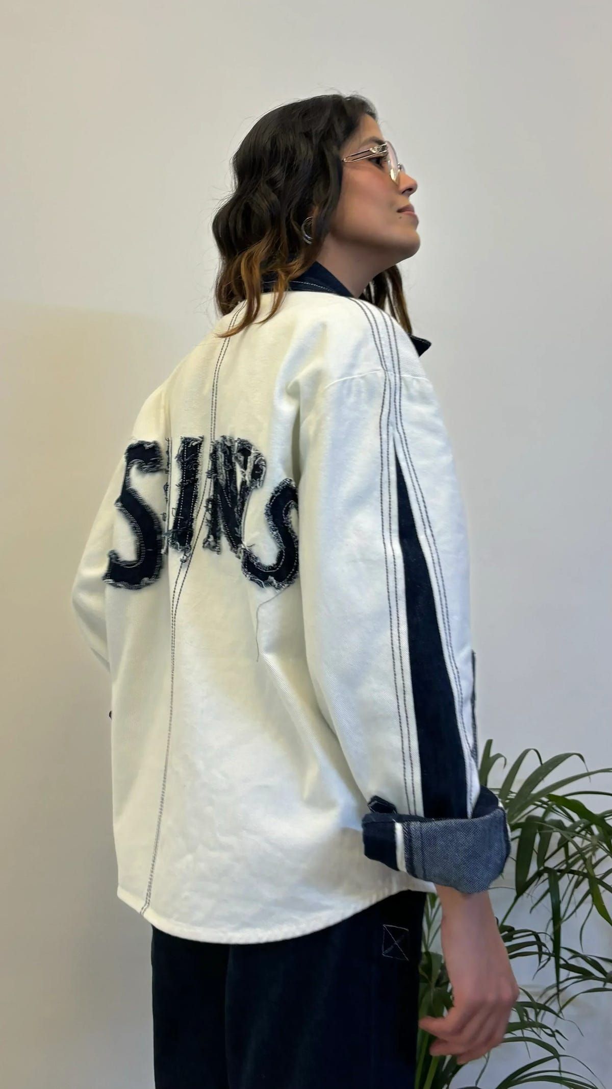 Unisex Denim White Blue Shirt - image 12