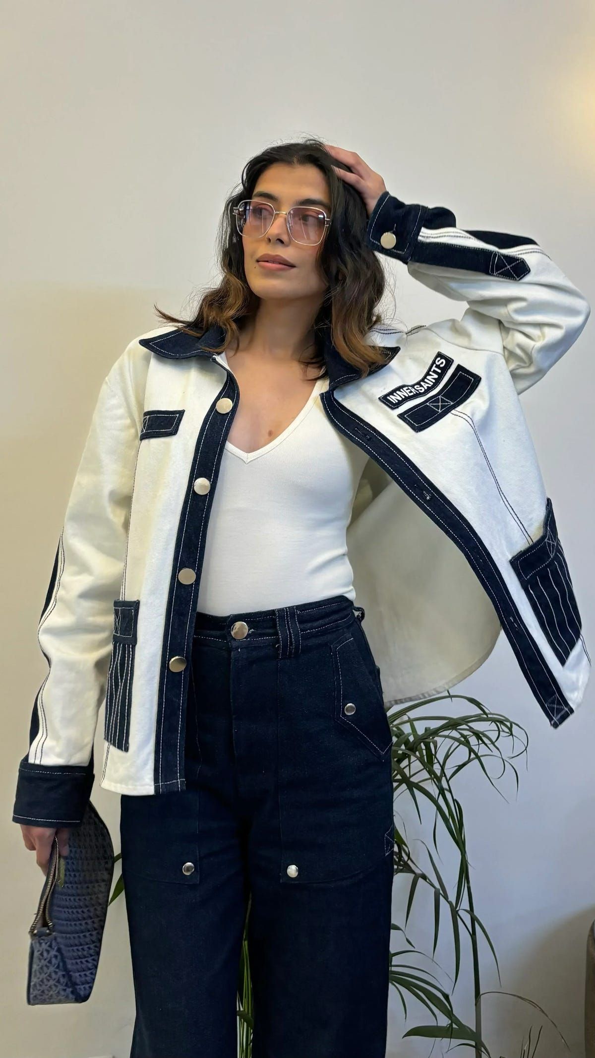 Unisex Denim White Blue Shirt - image 14
