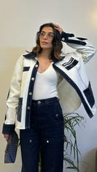 Unisex Denim White Blue Shirt view 14