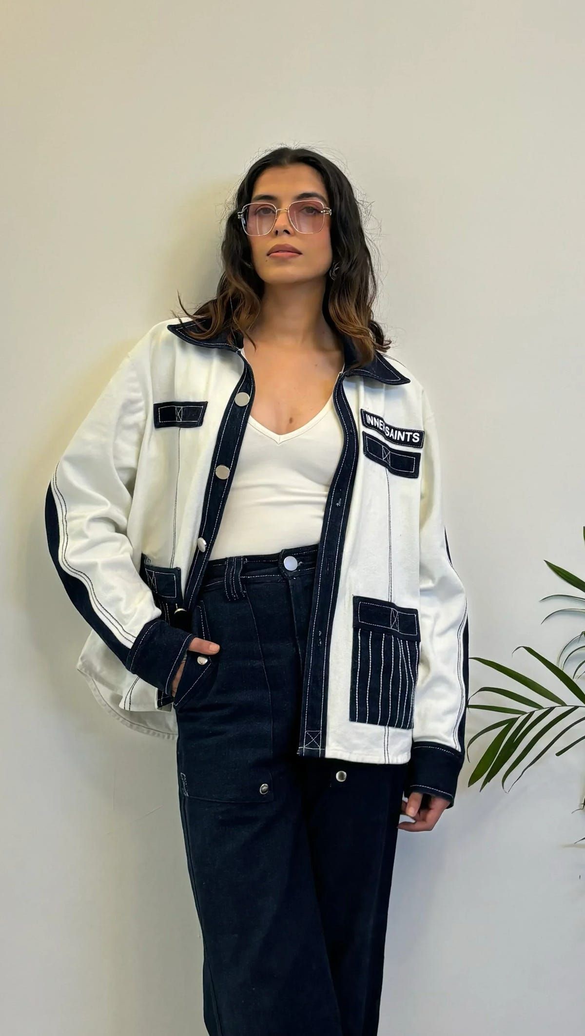 Unisex Denim White Blue Shirt - image 15
