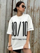 10/10 White Oversized T-Shirt view 1