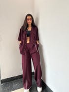 Wine Shirt & Pant Co-ord Set view 1